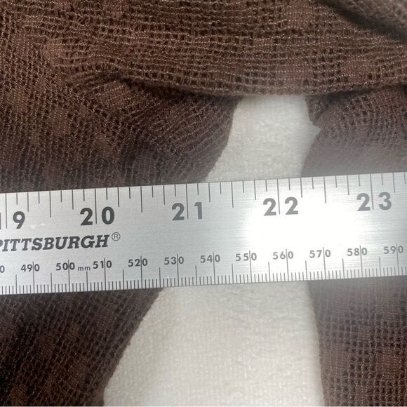 St John's Bay Brown Open Knit V-Neck Swim Cover W/Front Tie Size Large - Picture 9 of 11